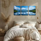 3pcs   Sky, White Clouds, Lake Wall Art Set Canvas Framed 40x60cm - High Quality Print 100% Australian Made Wall Canvas Ready to Hang