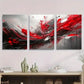 3pcs Vibrant Fluid Art with Bold Splashes Metal Print Ready to Hang Art