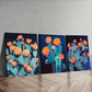 3pcs Night cactus Painting Wall Art Set Canvas Framed 40x60cm - High Quality Print 100% Australian Made Wall Canvas Ready to Hang