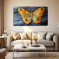 Vibrant Yellow and Blue Design Wall Art Canvas Office Home Room Framed 120x60cm