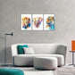 3pcs Tiger Elephant Lion Colorful Animal Metal Print Ready to Hang Art