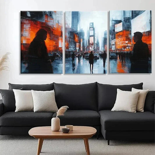 3pcs Vibrant Abstract Urban Street Scene Perfect Wall Art Set Canvas Framed 40x60cm - High Quality Print 100% Australian Made Wall Canvas Ready to Hang