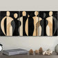 3pcs Black & Golden Abstract Figures, Wall Art Set Canvas Framed 40x60cm - High Quality Print 100% Australian Made Wall Canvas Ready to Hang