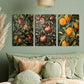 3pcs Citrus Grove Orchard Apple Ripe Pomegranate Metal Print Ready to Hang Art