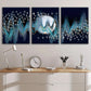 3pcs Starry Moon Abstract Modern Metal Print Ready to Hang Art