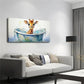 Giraffe in Bathtub Deco Wall Art Canvas Office Home Room Framed 120x60cm