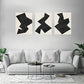 3pcs Modern Abstract Black Polygons, Metal Print Ready to Hang Art