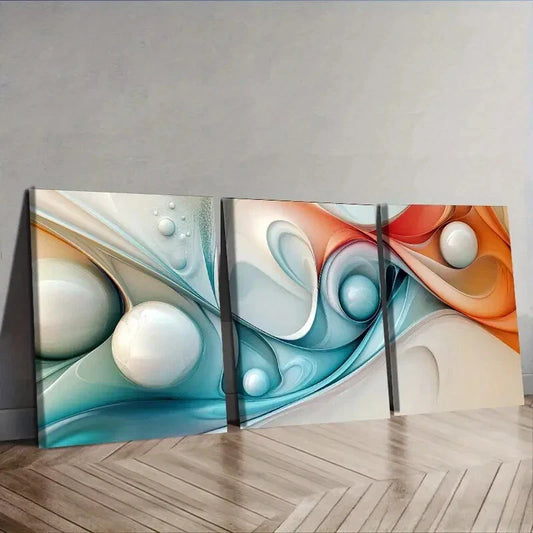 3pcs   Colorful Spheres Design Wall Art Set Canvas Framed 40x60cm - High Quality Print 100% Australian Made Wall Canvas Ready to Hang