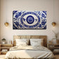 Chinese Blue And White Wall Art Canvas Office Home Room Framed 80x45cm