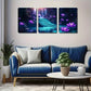3pcs Lotus Flowers Landscape Wall Art Set Canvas Framed 40x60cm - High Quality Print 100% Australian Made Wall Canvas Ready to Hang