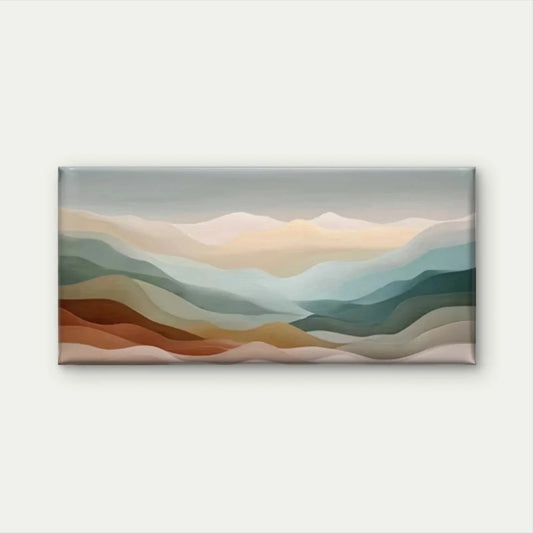 Soft Waves Abstract Landscape Wall Art Canvas Office Home Room Framed 80x45cmc