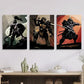 3pcs Samurai & Knight Barbarossa,  Metal Print Ready to Hang Art