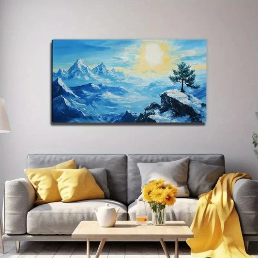 Tree Bright Sun Conference Wall Art Canvas Office Home Room Framed 120x60cm