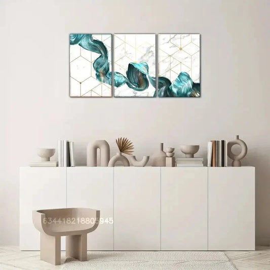 3pcs Fashion Living Visual Language Metal Print Ready to Hang Art