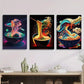 3pcs Vibrant Colorful Ramen & Sushi Posters   Metal Print Ready to Hang Art