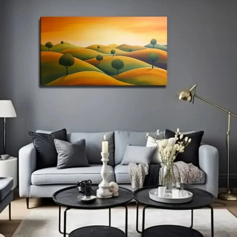 Mountain Landscape Modern Wall Art Canvas Office Home Room Framed 80x45cm