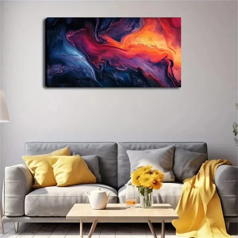 Showcases The Fusion of Fluids Wall Art Canvas Office Home Room Framed 80x45cm