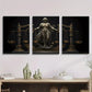 3pcs Goddess holding scales symbolizing law Metal Print Ready to Hang Art