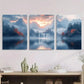 3pcs Mountain River Tree Scene Metal Print Ready to Hang Art