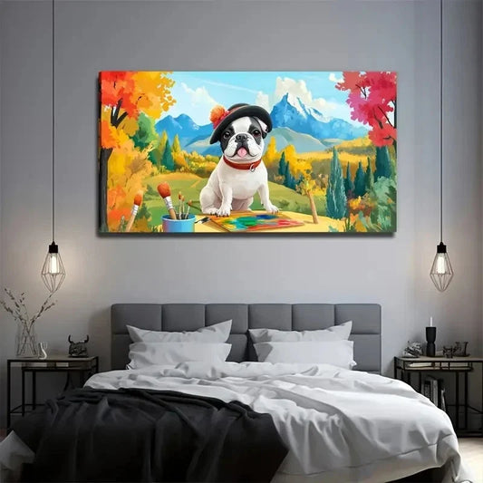 Dogs Learn Decorative Wall Art Canvas Office Home Room Framed 120x60cm