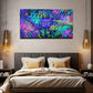 Purple Cat In Vibrant Tropical Wall Art Canvas Office Home Room Framed 120x60cm