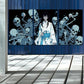 3pcs Japanese Anime Girl and Skeletons Metal Print Ready to Hang Art