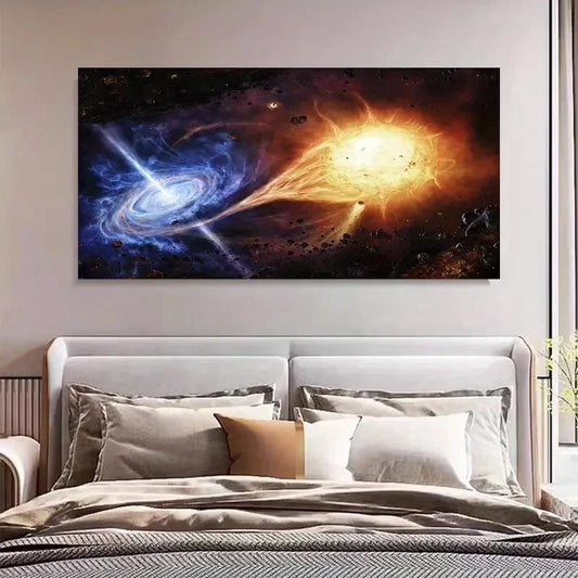 Cosmic Galaxies Astronomy Wall Art Canvas Office Home Room Framed 120x60cm