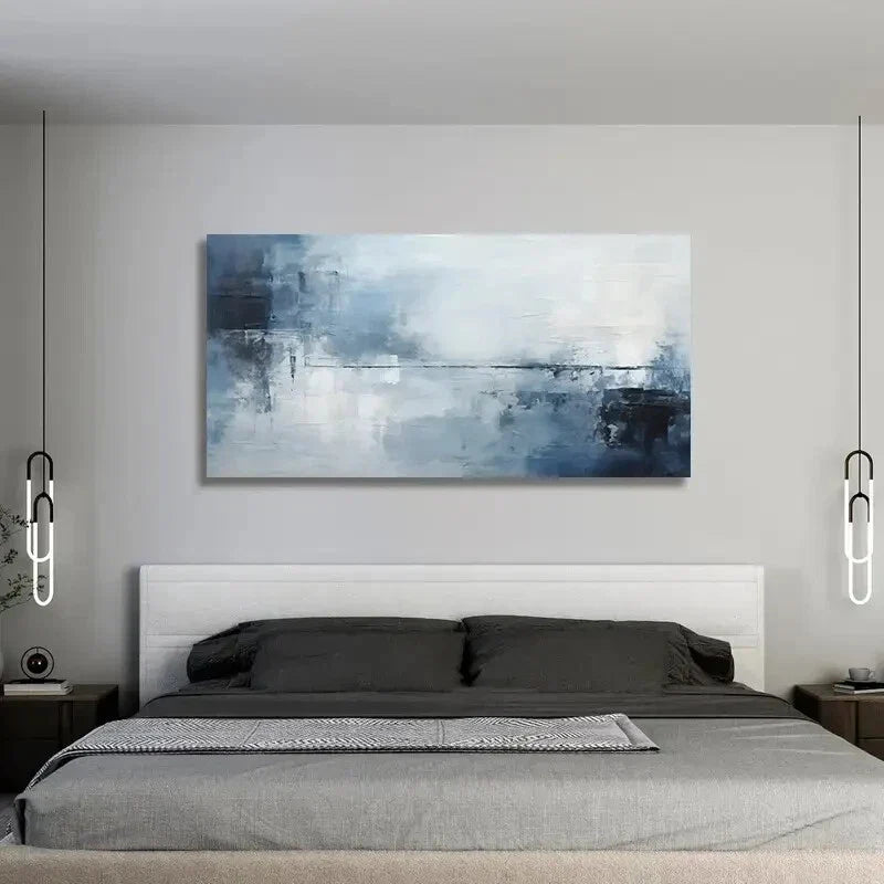 Abstract Neutral Painting wall canvas office home room framed 120x60cm