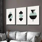 3pcs Black and Blue Nordic Geometric Design Wall Art Set Canvas Framed 40x60cm - High Quality Print 100% Australian Made Wall Canvas Ready to Hang