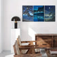 3pcs Night Landscape Plants Decoration Poster Metal Print Ready to Hang Art