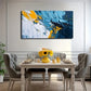 Yellow & White Swirls Abstract Wall Art Canvas Office Home Room Framed 120x60cm