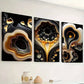 3pcs Featuring Stylish Luxury Abstract Golden     Wall Art Set Canvas Framed 40x60cm - High Quality Print 100% Australian Made Wall Canvas Ready to Hang