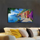 Vibrant Blue Pink Orange Wall Art canvas office home room framed 120x60cm