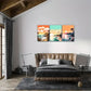 3pcs Coastal Beach Scenes with Sunrise & Sunse tMetal Print Ready to Hang Art