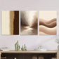3pcs Beige, Brown & Gray Triptych Metal Print Ready to Hang Art