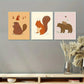 3pcs Animal Beaver Cute Squirrel Big Bear Metal Print Ready to Hang Art
