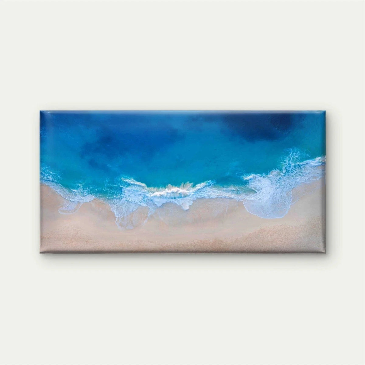 Aerial View Ocean Waves Wall Art Canvas Office Home Room Framed 120x60cm