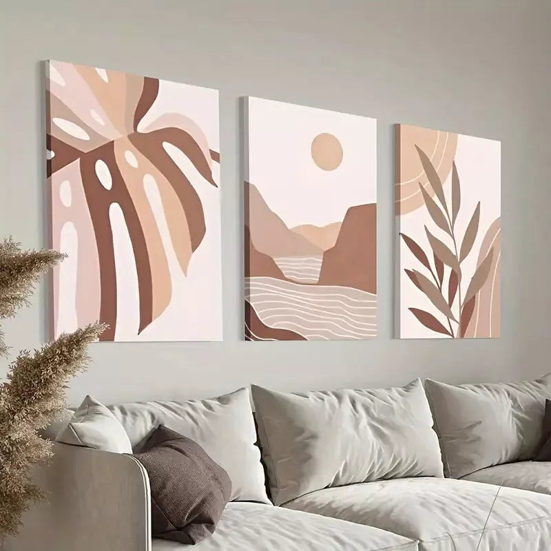 3pcs Bohemian Style Painting Art Canvas Framed 40x60cm - High Quality Print 100% Australian Made Wall Canvas Ready to Hang