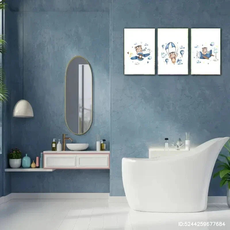 3pcs Airplane Pilot Decoration Poster Pop Metal Print Ready to Hang Art