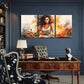 3pcs Beauty Woman, Abstract Culinary Scene Metal Print Ready to Hang Art