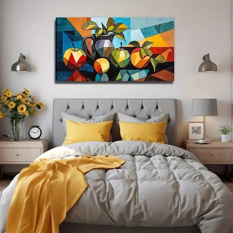 Apple Pot Suitable Wall Art Canvas Office Home Room Framed 120x60cm
