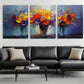 3pcs Vibrant Floral Bouquet Colorful Perfect Wall Art Set Canvas Framed 40x60cm - High Quality Print 100% Australian Made Wall Canvas Ready to Hang