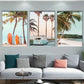 3pcs Modern Beach and Palm Trees Metal Print Ready to Hang Art