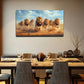 Abstract Running Lions Vibrant Wall Art canvas office home room framed 120x60cm