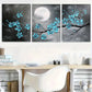 3pcs Black And White Floral Wall Art Serene Metal Print Ready to Hang Art