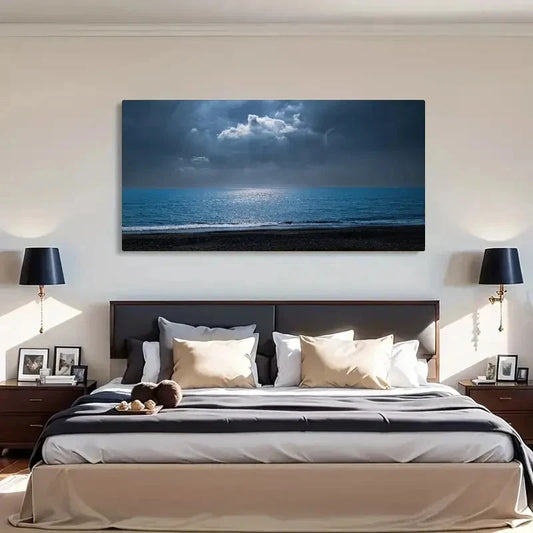 Stunning Ocean Scenery Calm Wall Art Canvas Office Home Room Framed 120x60cm