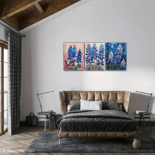 3pcs Beautiful Floral Art Decoration Poster Metal Print Ready to Hang Art
