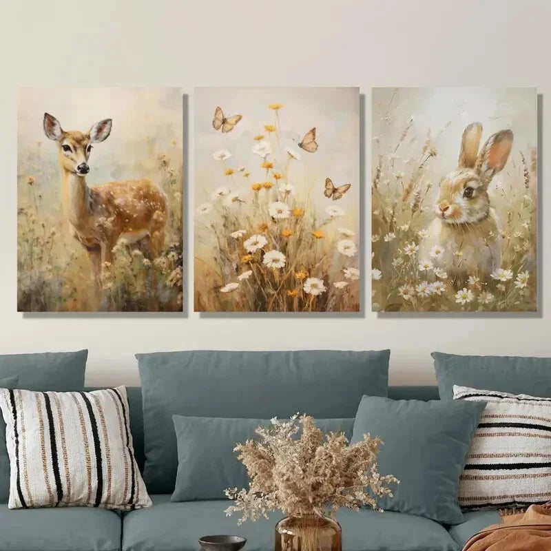 3pcs insect paintings, gorgeous butterflies, Metal Print Ready to Hang Art