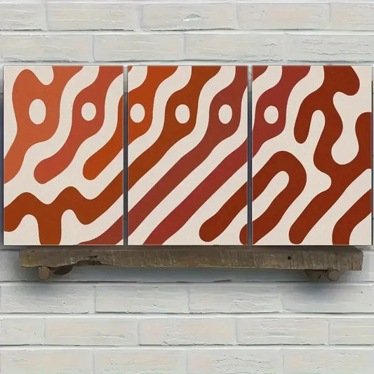 3pcs Abstract Style Print Modern Minimalist Metal Print Ready to Hang Art