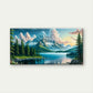 Mountain Lake Trees Clouds Wall Art Canvas Office Home Room Framed 120x60cm